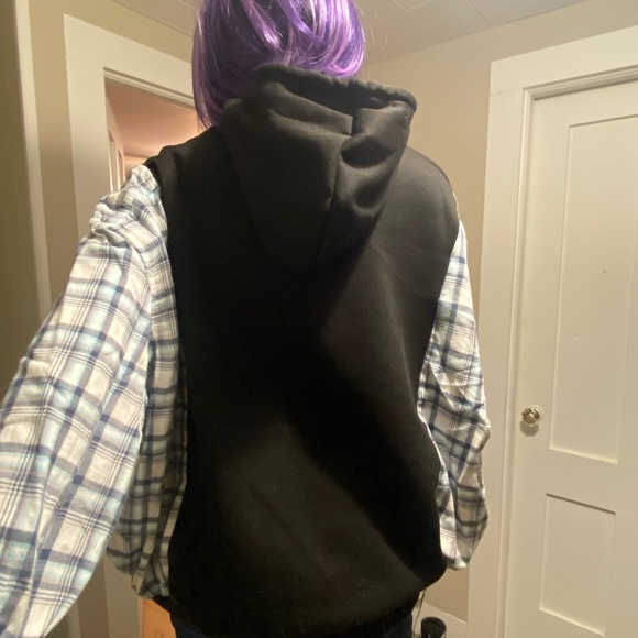 Upcycled No Evil Eye thematic hoodie - Picture 4 of 5